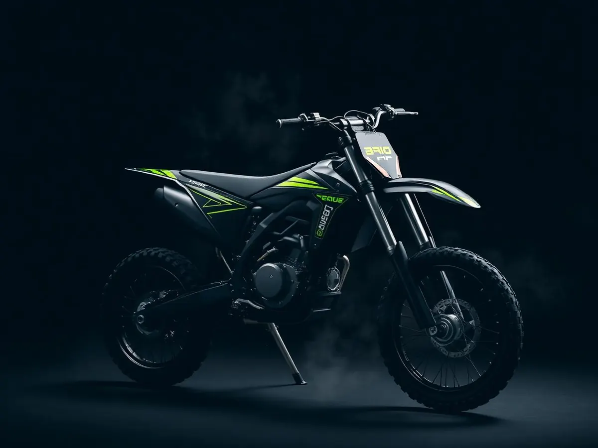 Electric dirt bike on a muddy off-road trail